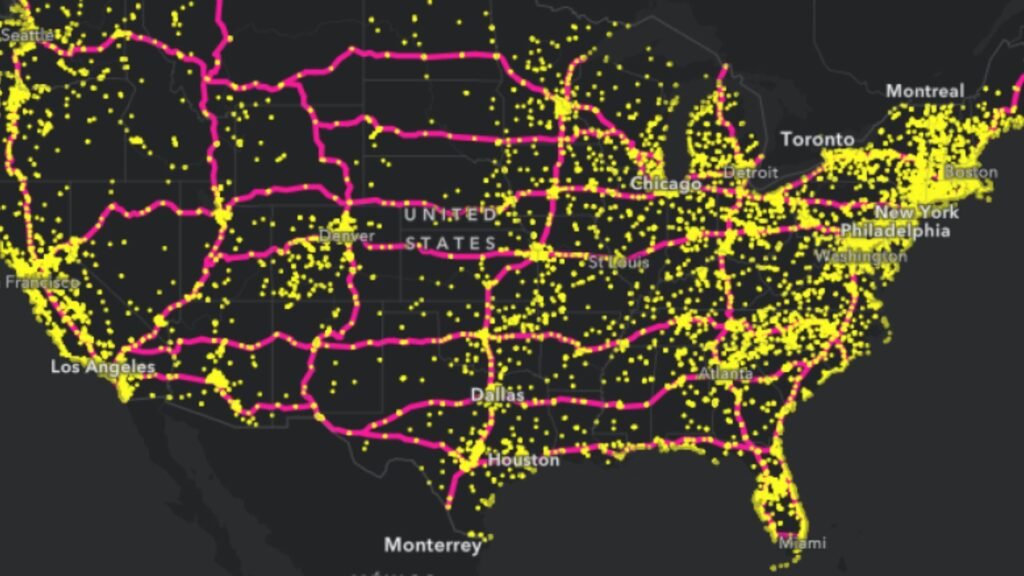 Locations of Electric Vehicle Chargers